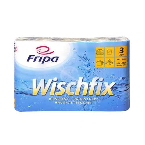 32 Küchenrollen 3-lagig, Wischfix weiß, 51 Blatt pro Rolle