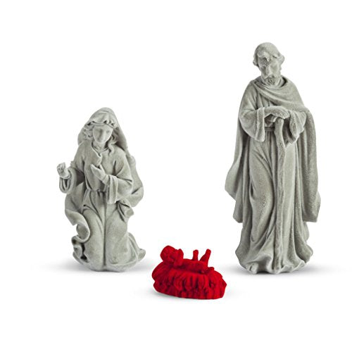 Sompex - FARBA, Skulptur heilige Familie 3er Set -grau, rot (33750)