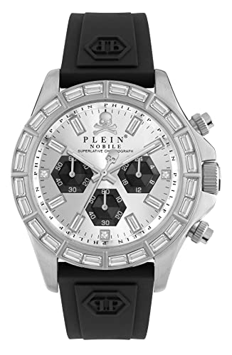 Philipp Plein Herren Analog Quarz Uhr mit Silikon Armband 7630615129846 im Sale