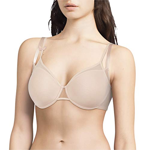 Passionata - Miss Joy Fantasy Spacer-BH - Atmungsaktiver und Leichter BH - Trendiger BH Damen - Unsichtbarer BH - Verziert mit Schmetterlingen - Doppelträger, beige, EU 70E im Sale