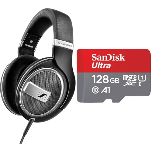 Sennheiser HD 599 Special Edition, Kopfhörer mit offenem Rücken, Schwarz & SanDisk Ultra Android microSDXC UHS-I Speicherkarte 128 GB + Adapter im Sale