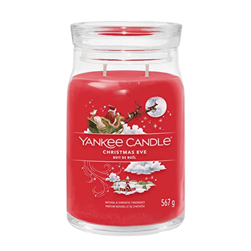 Yankee Candle Signature Duftkerze ; große Kerze mit langer Brenndauer „Christmas Eve“ ; Soja-Wachs-Mix im Sale