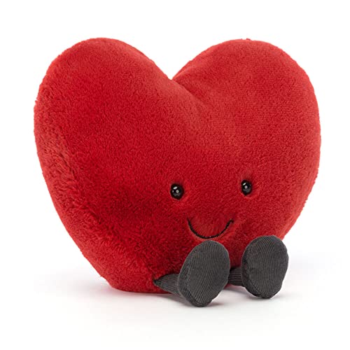 Jellycat Lustiges rotes Herz, groß – L 6 cm x B 19 cm x H 17 cm