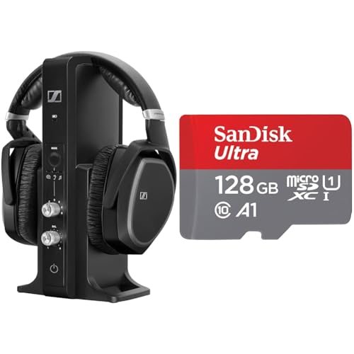 Sennheiser RS195-U Digitales Funkkopfhörersystem & SanDisk Ultra Android microSDXC UHS-I Speicherkarte 128 GB + Adapter im Sale