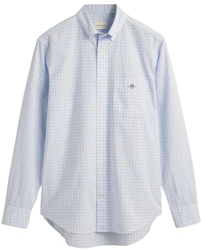 GANT Herren REG POPLIN Gingham Shirt Klassisches Hemd, College Blue, Standard im Sale