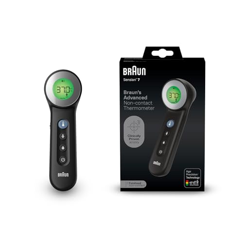 Braun Sensian 7 Kontaktloses Stirnthermometer | Age Precision Technologie | 3-in1 | Farbcodiertes Digitaldisplay | Geeignet für Babys und Kinder | Die #1 Marke bei Ärzten(1) | BNT400 im Sale