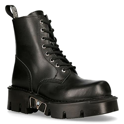 New Rock MILI-084N-S3 Schwarz Gotisch Stiefel Mode Militär Unisex 8 Loch Biker Schuhe Gote 43 im Sale