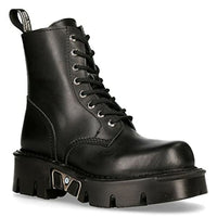 Thumbnail for New Rock MILI-084N-S3 Schwarz Gotisch Stiefel Mode Militär Unisex 8 Loch Biker Schuhe Gote 43 im Sale