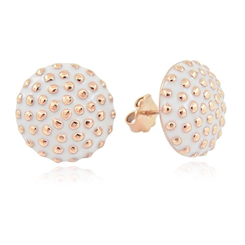 Ohrstecker Ohrringe Rosegold 50er Jahre Damen Polka Dots NOBEL SCHMUCK im Sale