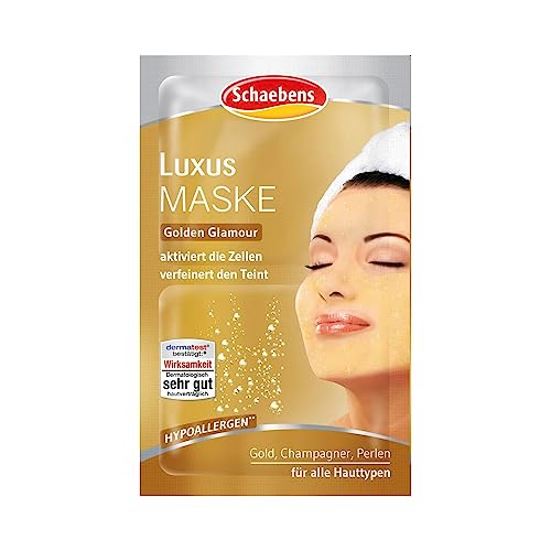 Schaebens Luxus Maske - mit Gold, Champagner, Kaviar und Perlen - (15 x 2 Einheiten. 5 mL je Einheit - Für 30 Anwendungen) - Für alle Hauttypen