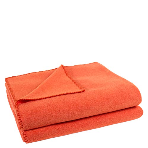 Zoeppritz Decke in der Farbe: Orange, aus 65% Polyester, 35% Viscose hergestellt, Größe: 160x200 cm, 103291-265-160x200