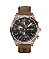 Thumbnail for HUGO Multi Zifferblatt Quarz Uhr für Herren mit Braunes Lederarmband - 1530162 im Sale