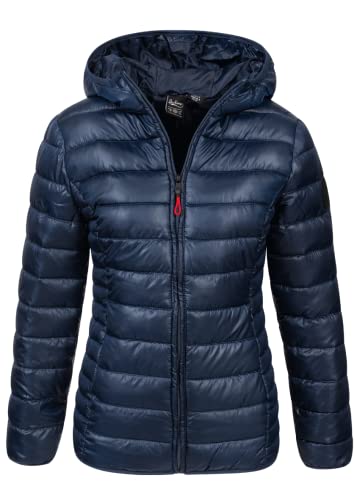 Geographical Norway Damen Frühlings Übergangs Jacke Steppjacke Kapuze Annecy Outdoor Kapuzenjacke, Farbe:Damen-Navy, im Sale