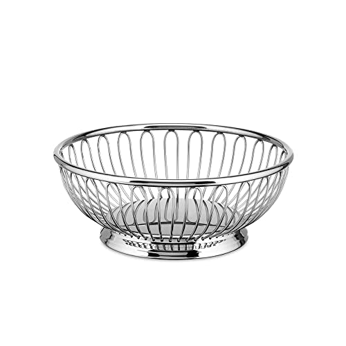 Alessi 826/15 - Runder Draht Design Korb aus Edelstahl 18/10, Poliert, Silber im Sale