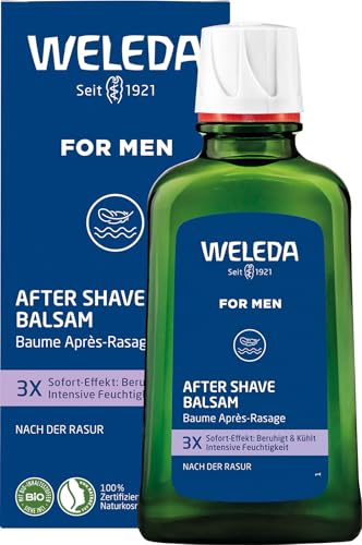 WELEDA Bio FOR MEN After Shave Balsam, erfrischendes Naturkosmetik Balsam zur Pflege und Beruhigung der Haut nach der Rasur, Lotion für reichhaltige Pflege und Schutz vor dem Austrocknen (1 x 100 ml) im Sale