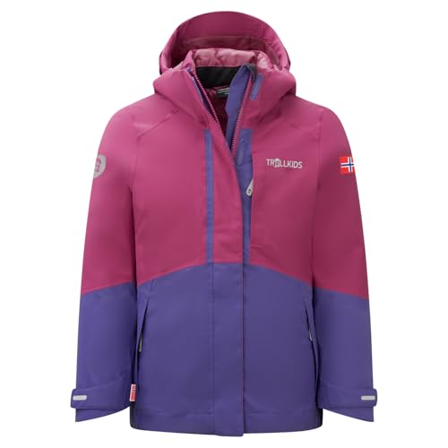 Trollkids 3in1 Mädchen Jacke Skanden, Helle Beere/Dunkelviolett/Hellmagenta, im Sale