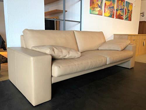 Erpo Sofa Classics 100 Leder 43.450 Beige mit Armlehnkissen