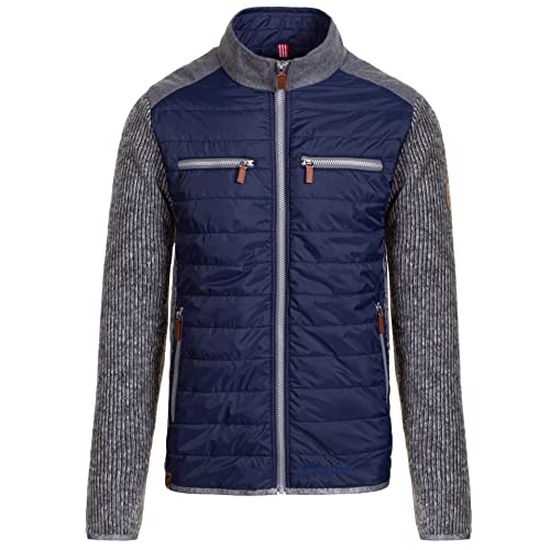 Almgwand M Sternspitze Colorblock-Blau-Grau - Isolierende schicke Herren Hybridjacke, Größe 50 - Farbe Dark Blue - Iron