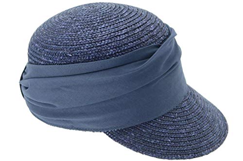 Seeberger Grace Stroh Sonnencap Strohkappen Damencap (One Size - Denim)