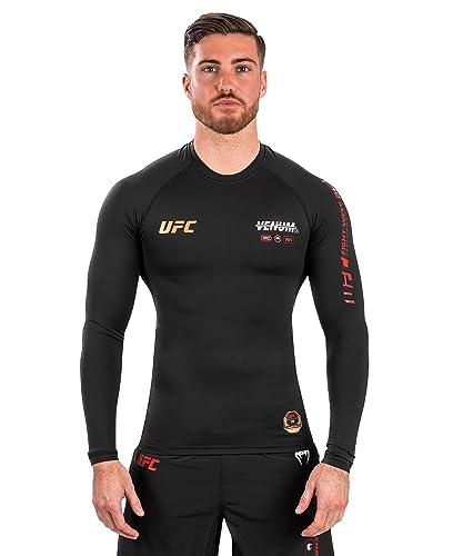 Venum, UFC Adrenaline by Venum Fight Week Herren Performance Langärmeliges Rashguard, Herren, L, Schwarz im Sale