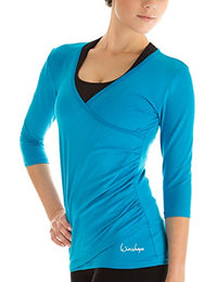 Thumbnail for WINSHAPE Damen Ws3 In Wickeloptik 3/4-arm Shirt, Türkis, EU im Sale