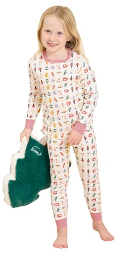 Petit Bateau A0BJA Langarm-Pyjama Mädchen Marshmallow/Multico 5 Jahre im Sale