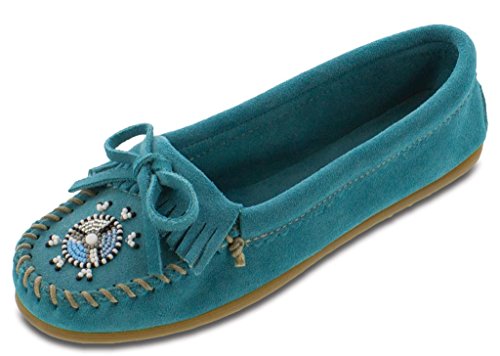 Minnetonka Damen METOWEMOC Mokassin, Türkis (Turquoise) im Sale