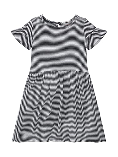 TOM TAILOR Mädchen Kinder Kleid mit Streifen 1035212, Weiß, 92-98 im Sale