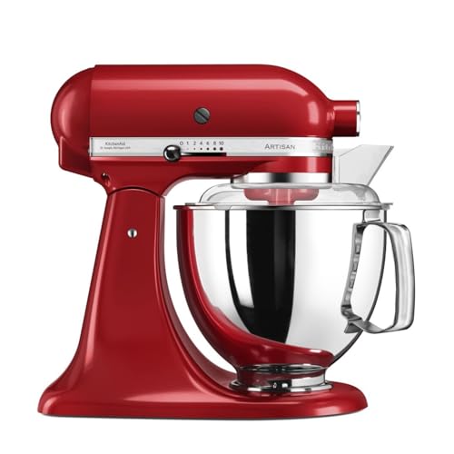 KitchenAid Küchenmaschine I Artisan I Kippbarem Food Processor I Teigknetmaschine mit 5 Zubehör | 2 Schüsseln aus Edelstahl | 4.8 | Empire Rot im Sale