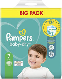 Thumbnail for Pampers Baby-Dry Größe 7, bis zu 12 Stunden Rundum-Auslaufschutz, 15kg+, 50 Windeln