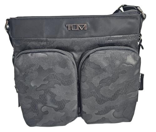 TUMI Kenosha 148980 Damen-Crossbody-Tasche mit verstellbarem Riemen, Camoflauge-Design mit Gunmetal Hardware, Schwarz, Schwarz, Medium