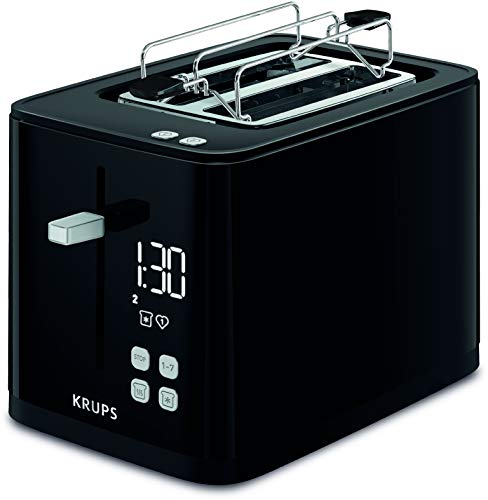 Krups KH641810 Smart'n Light Toaster | Zwei-Scheiben-Toaster | Digitaldisplay | 7 Bräunungsstufen | herausnehmbare Krümelschublade | Countdown | Anhebevorrichtung | Schwarz im Sale