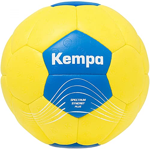 Kempa Spectrum Synergy Plus Handball Spiel- und Trainingsball mit einzigartiger 30-Panel-Konstruktion - für jede Altersklasse geeignet - Farbe: sweden gelb/sweden blau im Sale