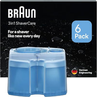 Thumbnail for Braun 3-in-1 ShaverCare Reinigungskartuschen für Reinigungsstationen, reinigt Rasierer 10x besser als Wasser, ORIGINAL Kartusche, hygienische Reinigung, Entfernt Haare und Hautpartikel, 6er Pack im Sale