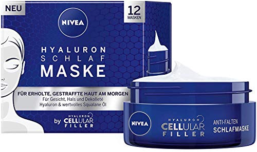 NIVEA Hyaluron Cellular Filler Schlafmaske im 1er Pack (1 x 50 ml), straffende & pflegende Gesichtsmaske, Gesichtspflege für geschmeidige Haut am Morgen