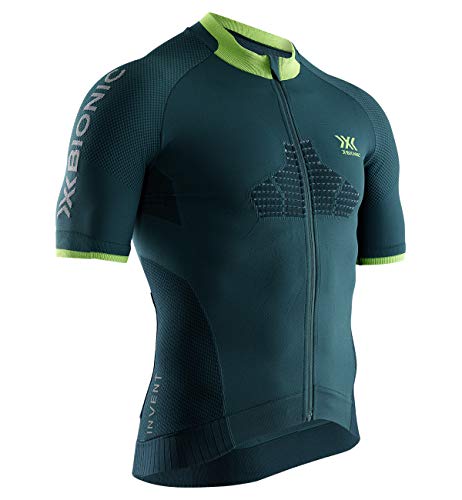 X-Bionic Herren Invent Bike Race Zip, Short Sleeve Shirt, Pine Green/Amazonas Green, S im Sale