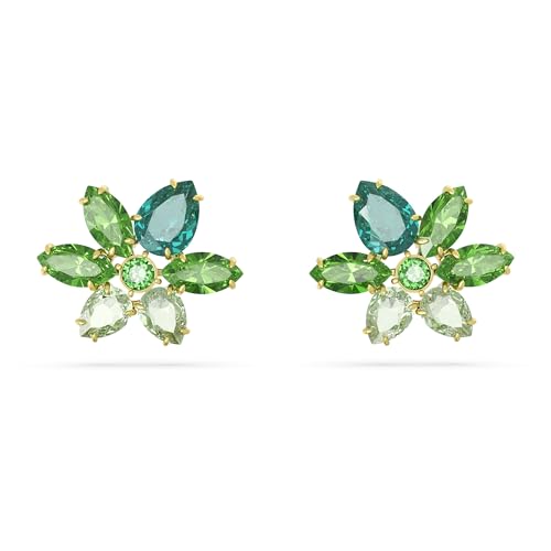 Swarovski Gema Ohrstecker, Vergoldete Damenohrringe mit Zarten Blumen-Motiven und Strahlenden Swarovski Kristallen im Sale