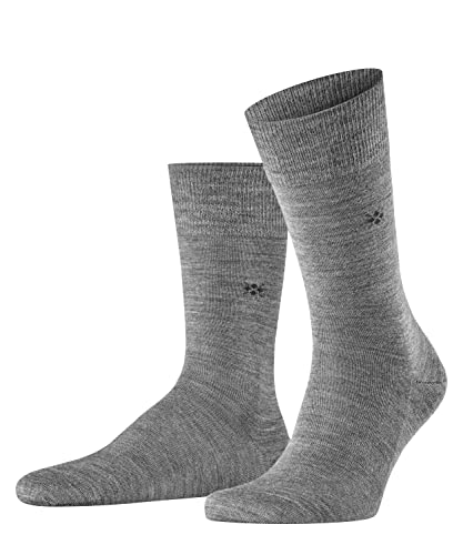 Burlington Herren Socken Leeds M SO Baumwolle Wolle einfarbig 1 Paar, Grau (Dark Grey 3070), 40-46 im Sale