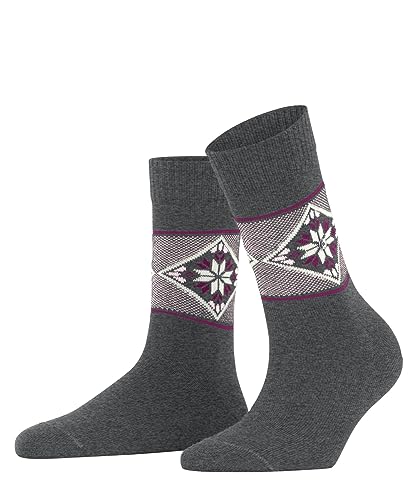 Burlington Damen Socken Retro Ski Schurwolle gemustert 1 Paar, Braun (Camel 5038), 36-41 im Sale