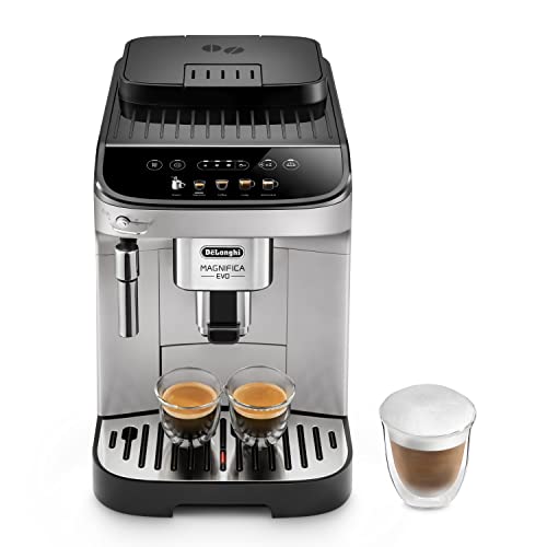 De'Longhi Magnifica Evo ECAM 292.33.SB Kaffeevollautomat mit Milchaufschäumdüse, 5 Direktwahltasten für Espresso, Kaffee und Kaffeespezialitäten, intuitives Bedienfeld, 2Tassen-Funktion,Silber/Schwarz im Sale