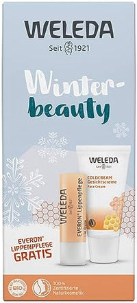 Thumbnail for WELEDA Bio Weihnachts-Geschenkset - Naturkosmetik Winter XMAS Geschenk Set bestehend aus Coldream Gesichtscreme und Everon Lippenstift. Hochwertiges Gesichtspflege/Lippenpflege Set zu Weihnachten im Sale