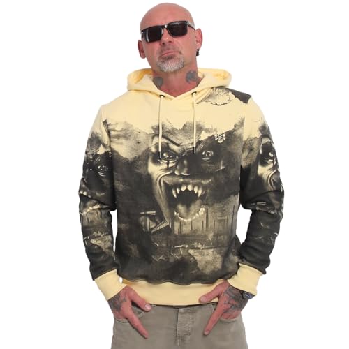 Yakuza Herren Horror Allover Kapuzenpullover, Pale Banana, im Sale