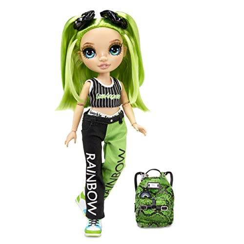 Rainbow High Jr. High - Jade Hunter - 23 cm Grüne Modepuppe mit Outfit & Accessoires - Stoffrucksack - Zum Sammeln - Geschenk für Kinder ab 6 Jahren