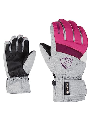 Ziener Mädchen LEIF GTX Junior Ski-Handschuhe/Wintersport | Wasserdicht, Atmungsaktiv, pop pink/Light Melange, 7 im Sale