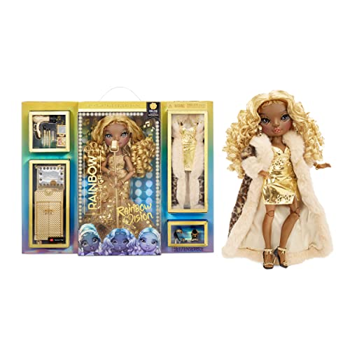 Rainbow High Rainbow Vision Divas - MELINE Luxe - Goldgelbe Modepuppe, Mix & Match Designer Outfits, Mikro, Accessoires und Make-Up Spielst - Für Kinder und Sammler ab 6 Jahren