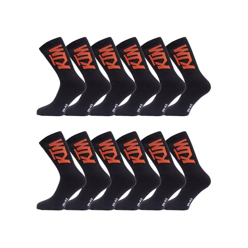 KTM Herrensocken – 12 Stück – hohe Herrensocken, Schwarz , 43-46 im Sale