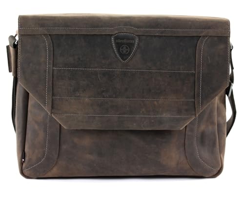 Strellson Leder Messenger LHF Hunter Darkbrown im Sale