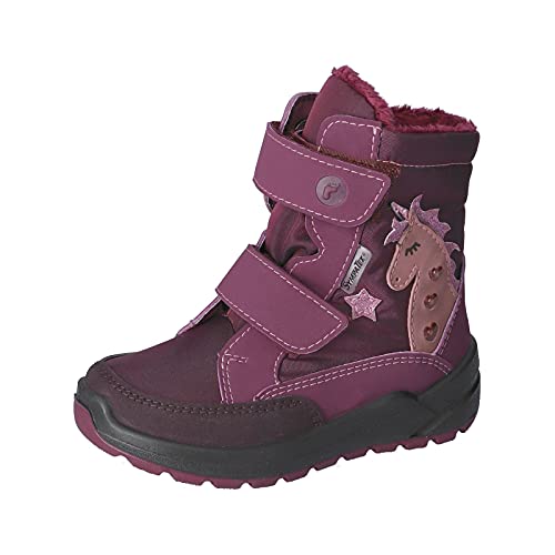 RICOSTA Mädchen Boots ANNIKA, Weite: Mittel (WMS),Sympatex,Blinklicht,outdoor-Kinderschuhe,gefüttert,Kids,merlot (382),28 EU / 10 Child UK