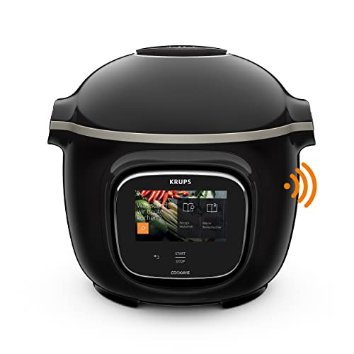 Krups CZ9128 Cook4Me Touch Multikocher | Schnellkochtopf | spülmaschinenfester 6-L-Behälter für bis zu 6 Personen | WLAN | Cook4Me-App | unbegrenzte Rezeptvielfalt | 13 Kochprogramme | schwarz im Sale