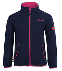 Thumbnail for Trollkids Mädchen Oppdal XT Fleece Jacke, Marineblau/Magenta, Größe 140 im Sale